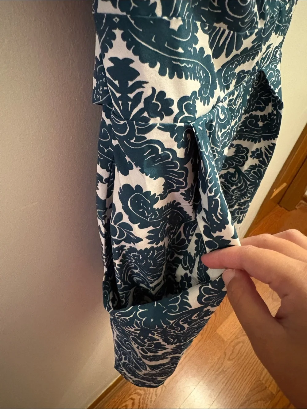 Shein/Inomi Teal Floral Print Short Sleeve Shift Dress - Picture 3 of 5